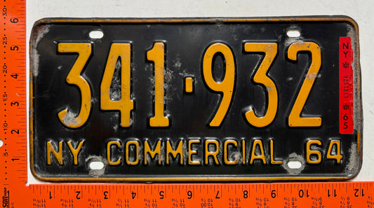 1965 New York #341-932 Commercial License Plate