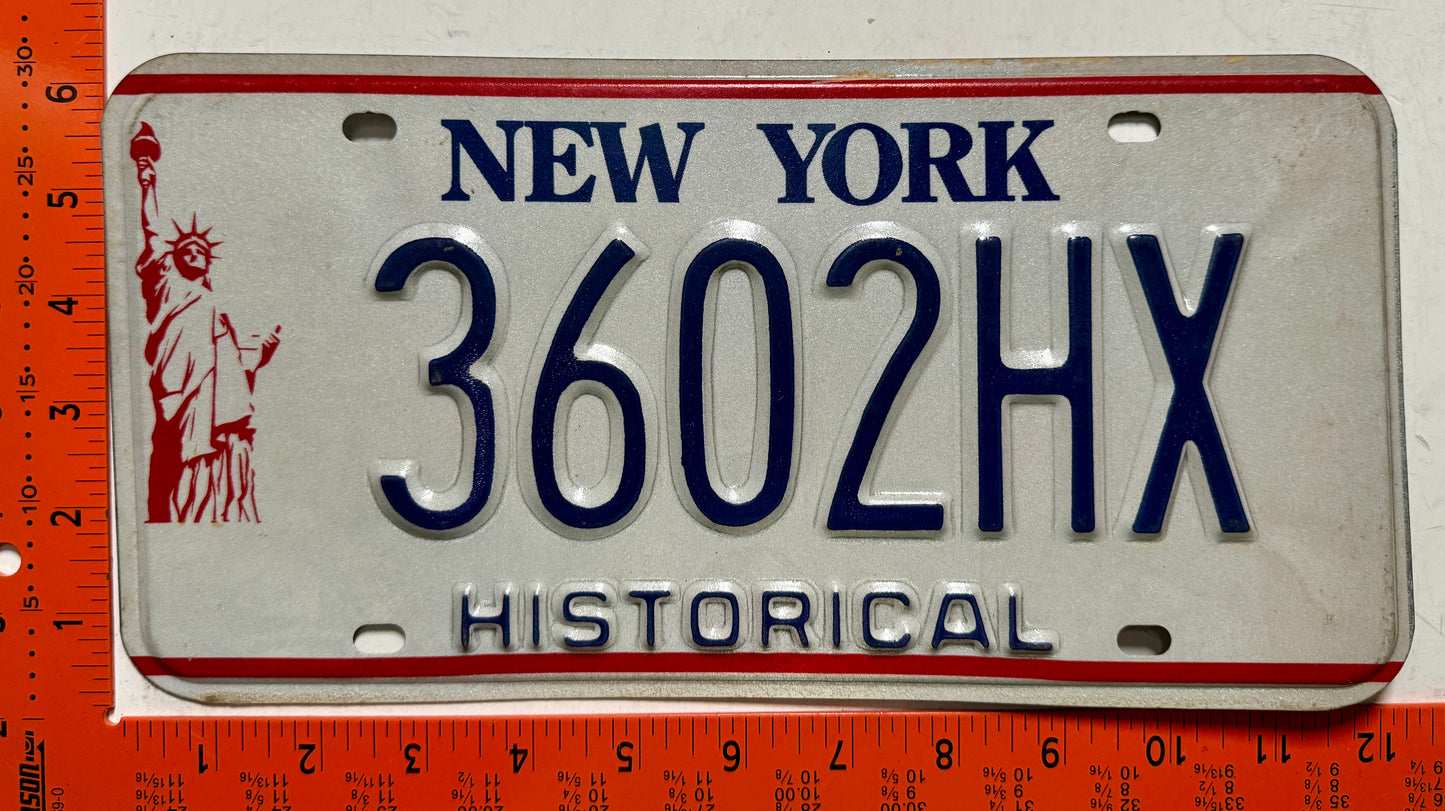 1986 base New York #3602HX Historical License Plate