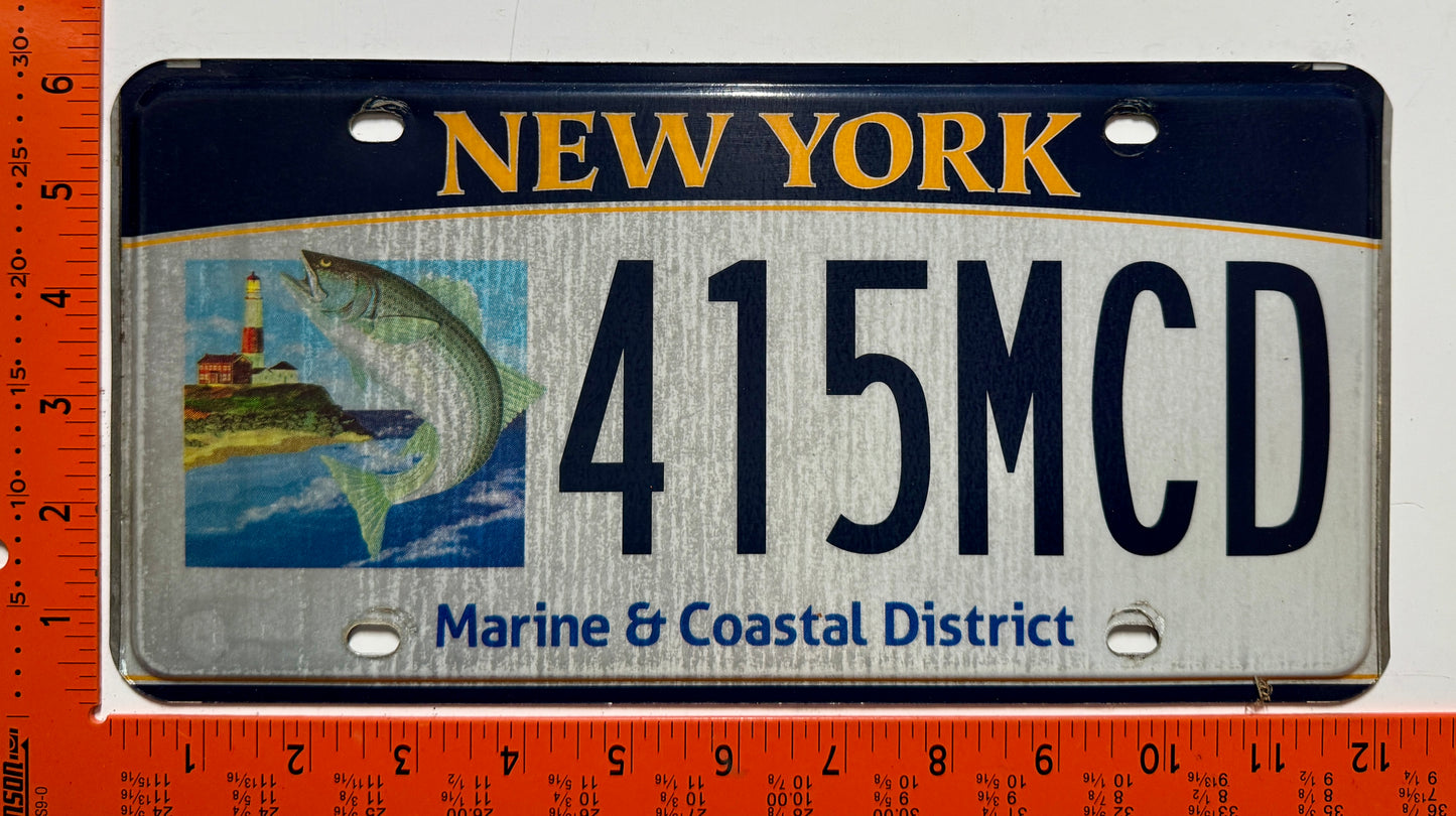 Undated New York #415MCD Marine & Coastal District License Plate