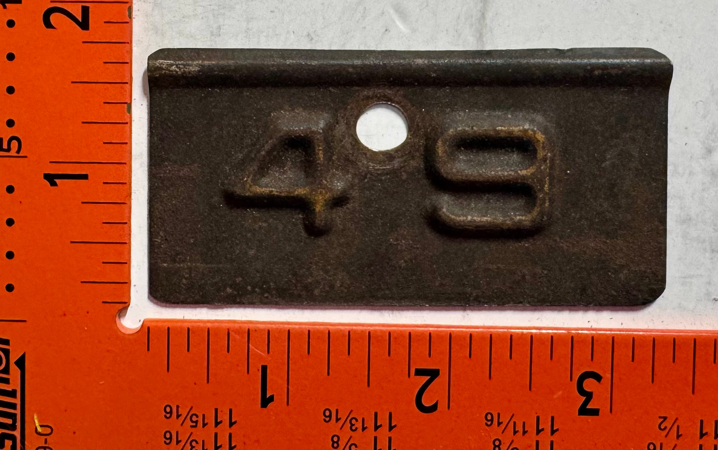 1949 New York Passenger License Plate Date Tab