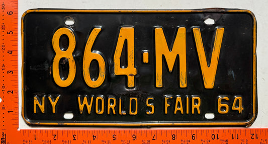 1964 New York #864-MV Passenger License Plate
