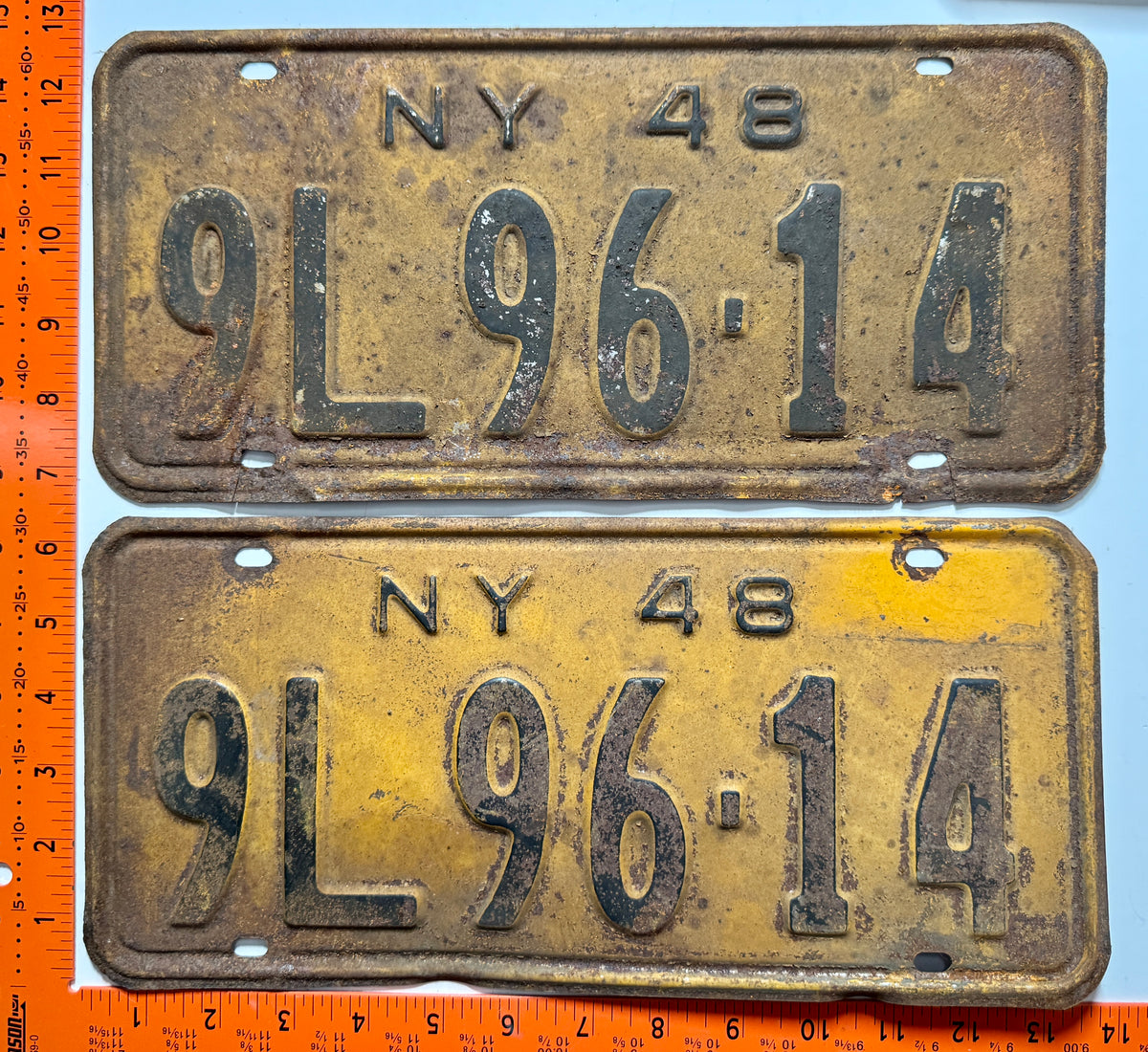 1948 New York #9L96-14 Passenger License Plate (Pair)