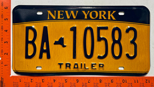 2010 base New York #BA-10583 Trailer License Plate