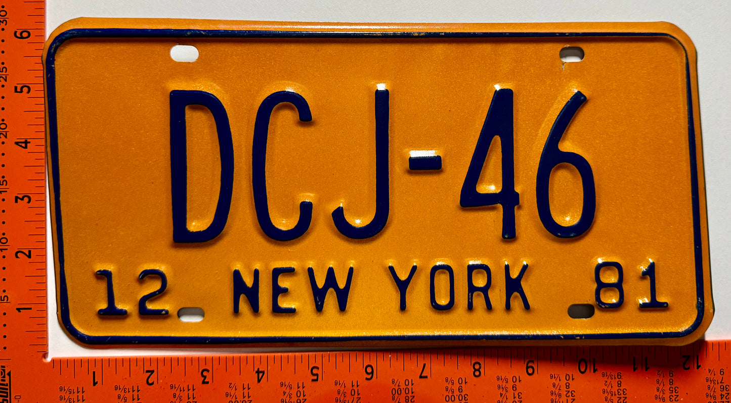 1981 New York #JSC-230 District Court Judge License Plate