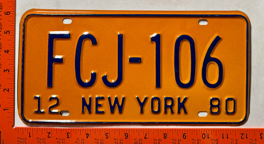 1980 New York #FCJ-106 Family Court Judge License Plate