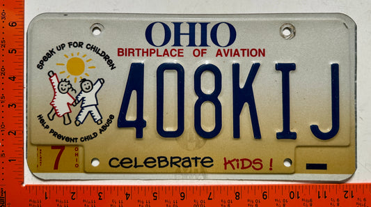 undated Ohio #408KIJ Passenger Celebrate Kids License Plate