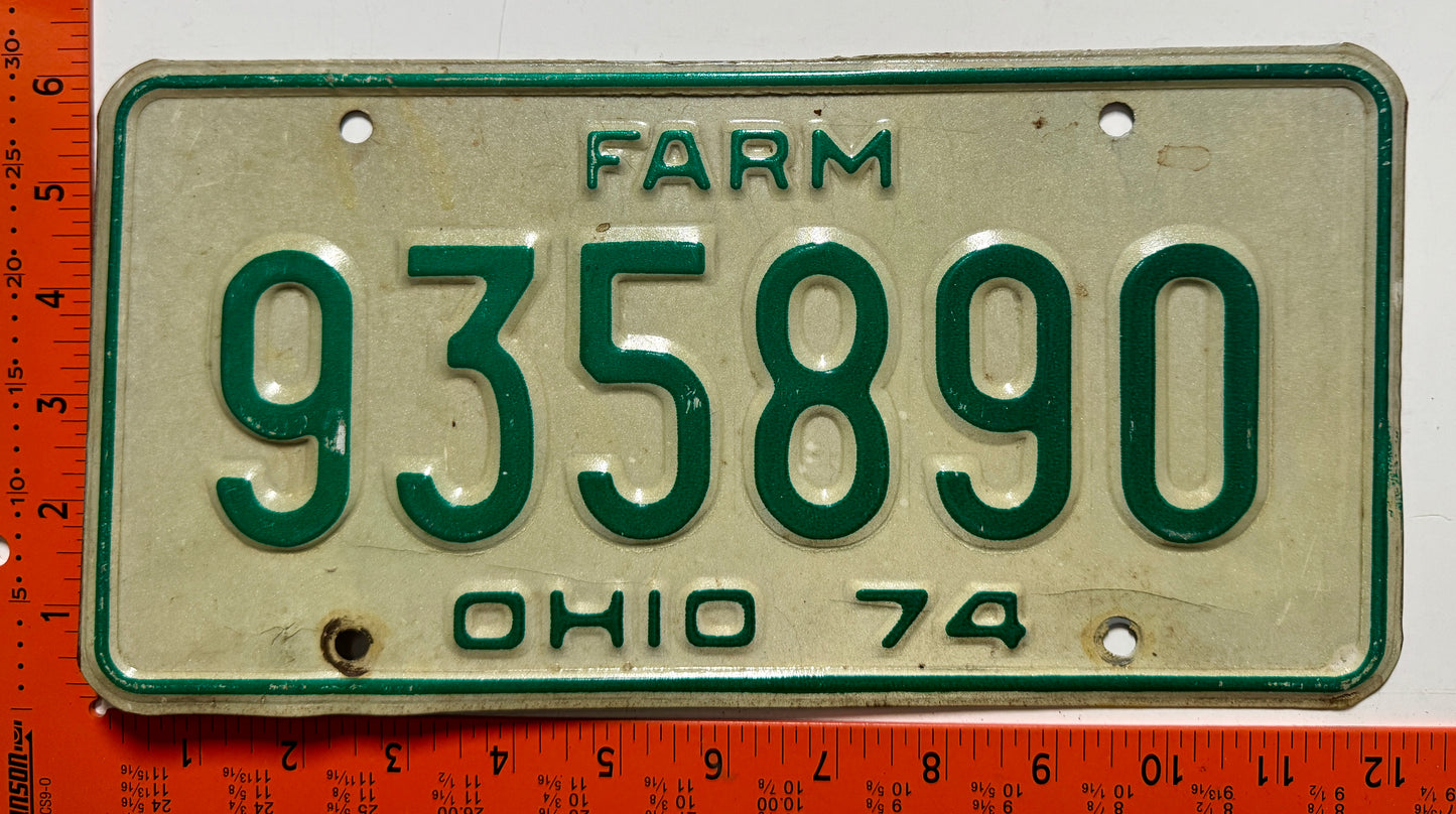1974 Ohio #935890 Farm License Plate