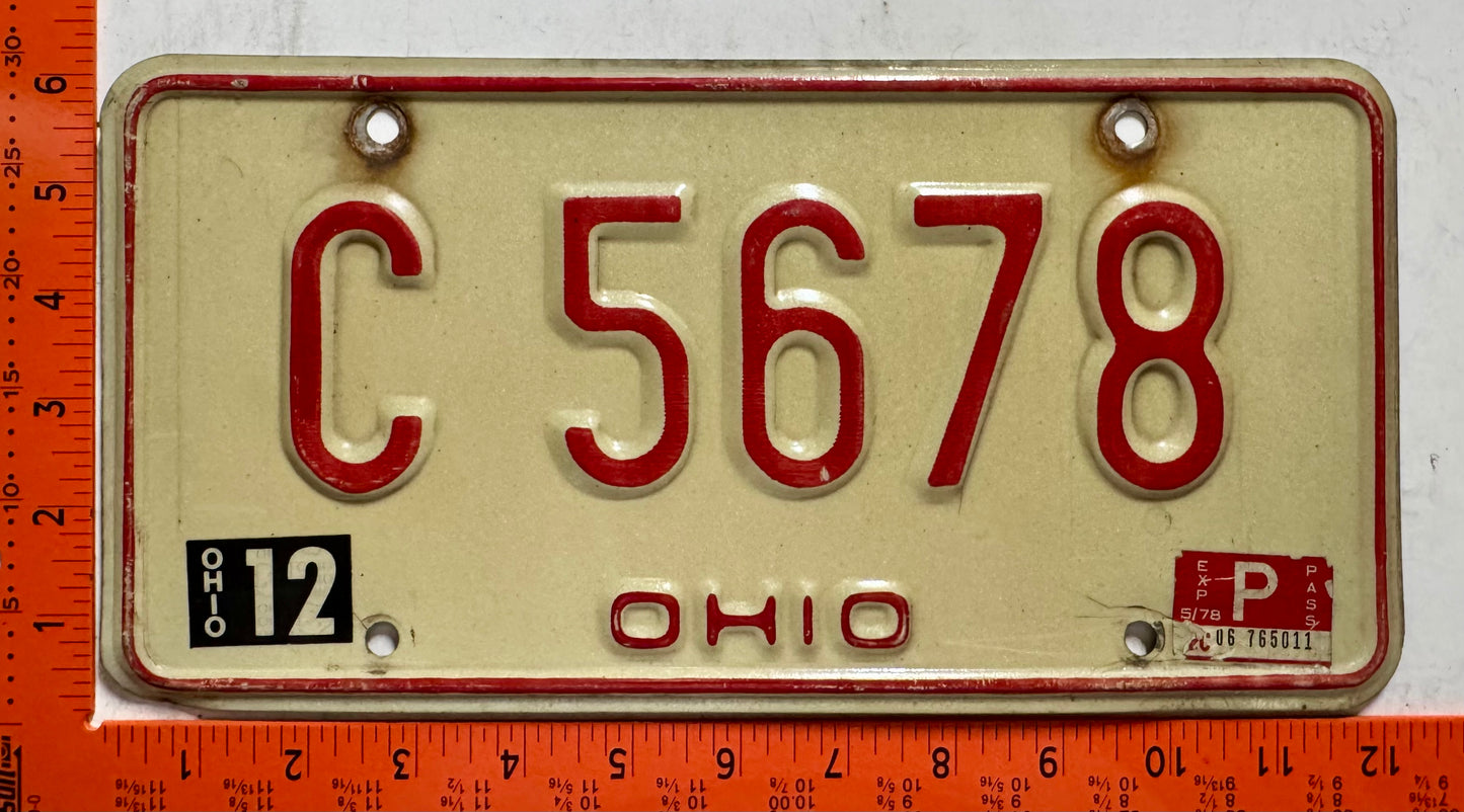 1978 Ohio #C 5678 Passenger License Plate