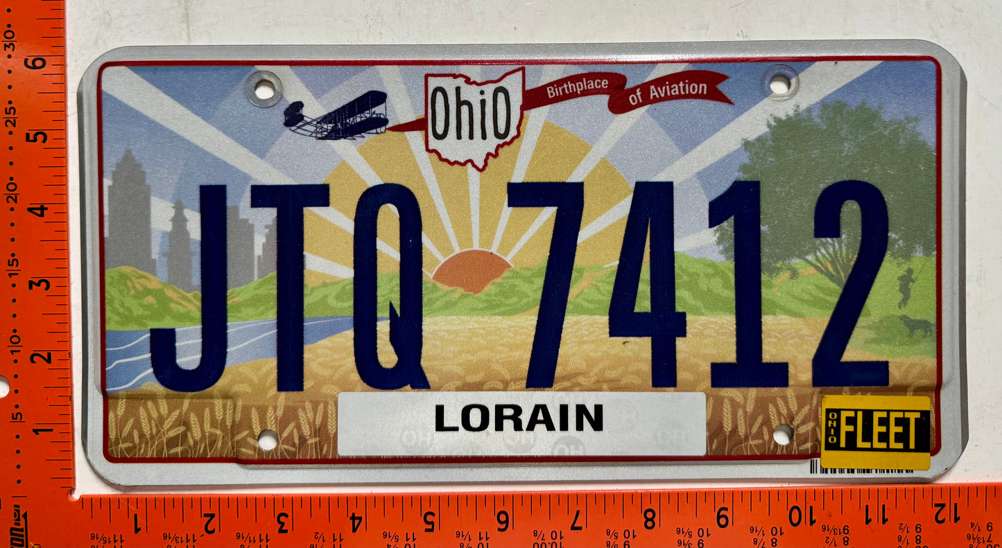 undated Ohio #JTQ 7412 Passenger License Plate