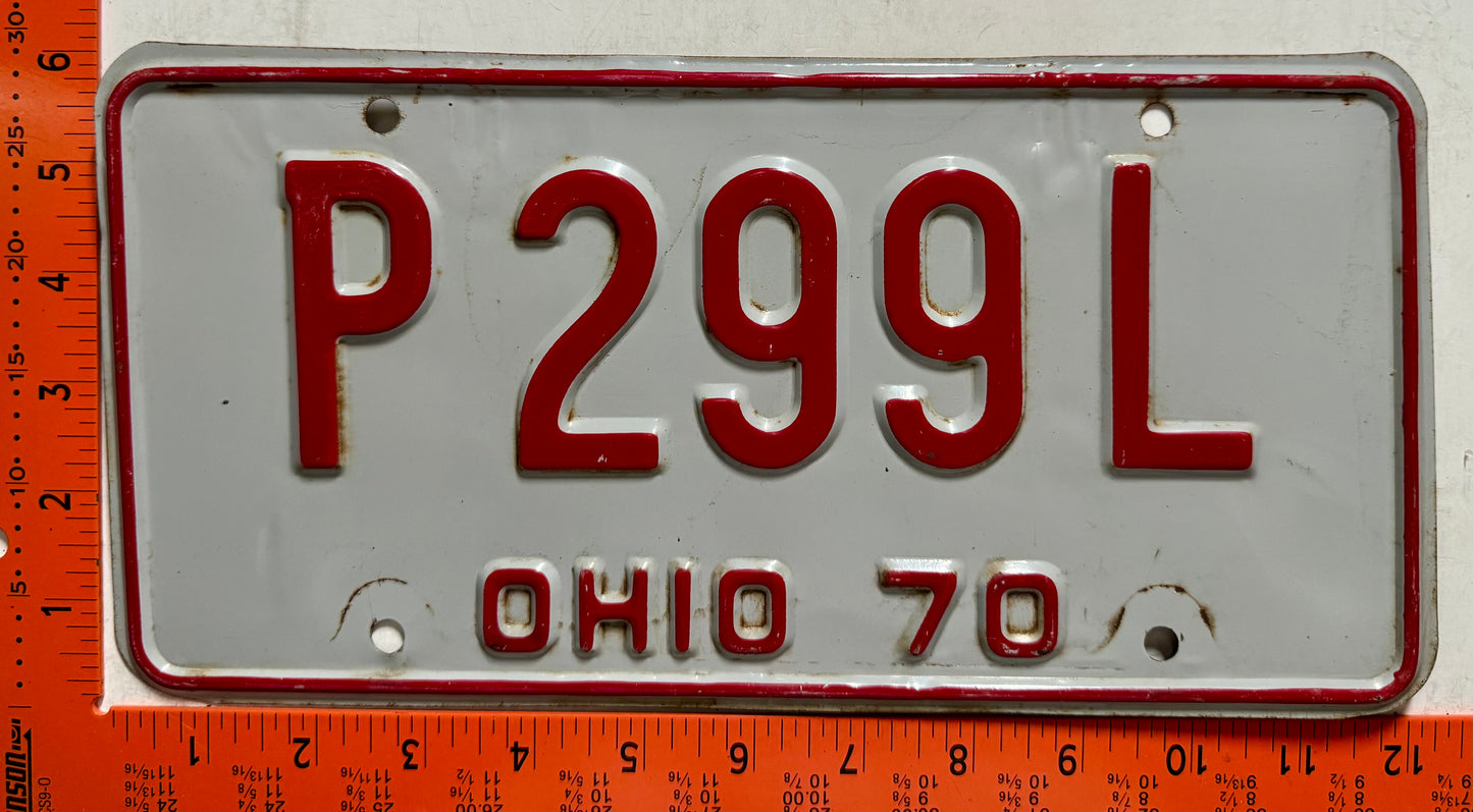 6-plate lot of Ohio Passenger License Plates #P299L and P300L