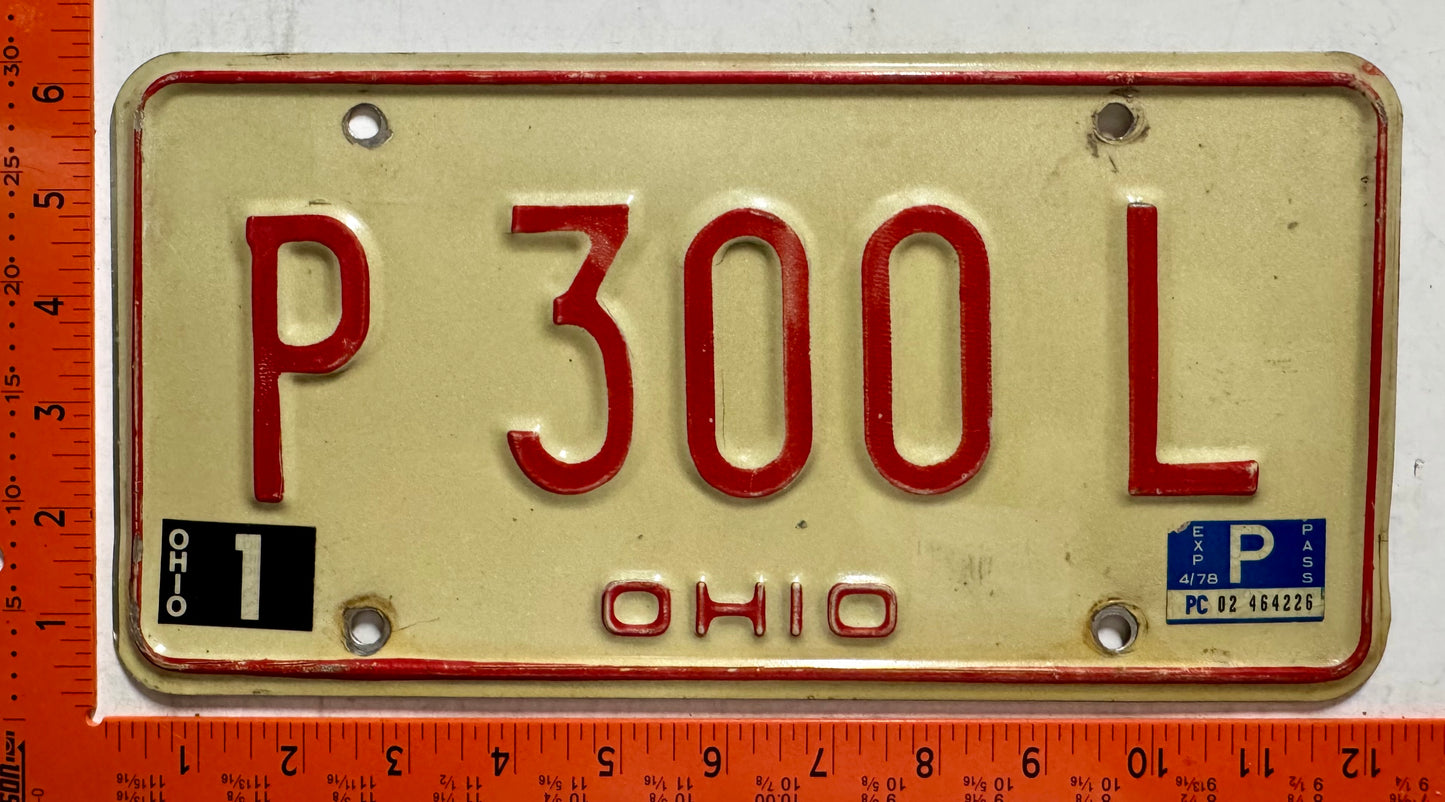 6-plate lot of Ohio Passenger License Plates #P299L and P300L