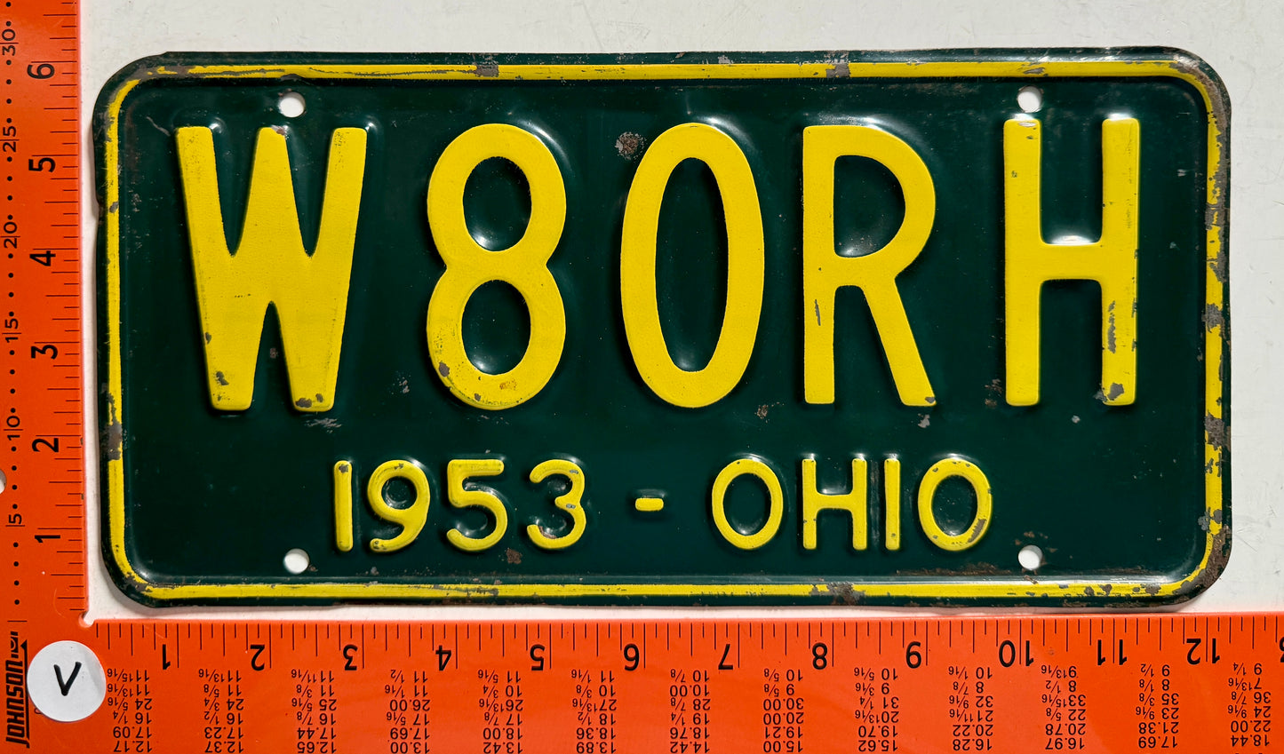 1953 Ohio #W8ORH Amateur Radio License Plate