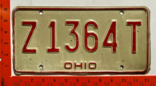1976 Ohio #Z1364T Passenger License Plate