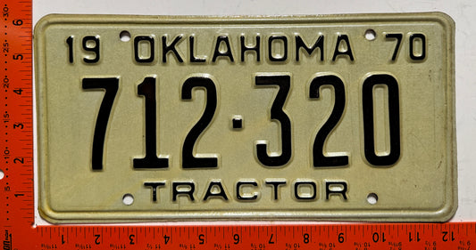 1970 Oklahoma #712-320 Tractor License Plate