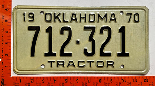 1970 Oklahoma #712-321 Tractor License Plate