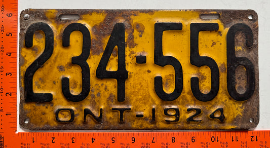 1924 Ontario #234-556 Passenger License Plate