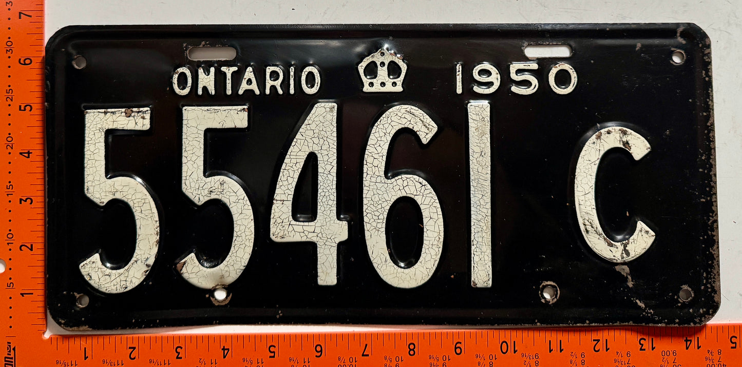 1950 Ontario #55461C Commercial License Plate
