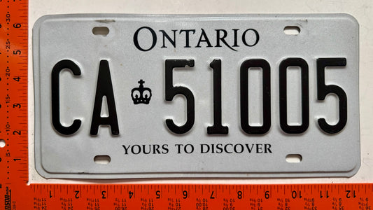 undated Ontario #CA 51005 Truck License Plate