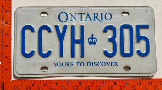 undated Ontario #CCYH 305 Passenger License Plate