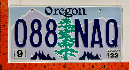 2023 Oregon #088 NAQ Passenger License Plate