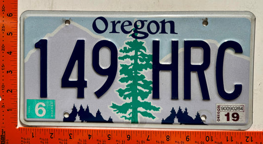 2019 Oregon #149 HRC Passenger License Plate