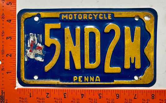 undated Pennsylvania #5ND2M Motorcycle License Plate