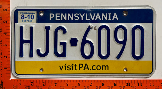 2010 Pennsylvania #HJG-6090 Passenger License Plate