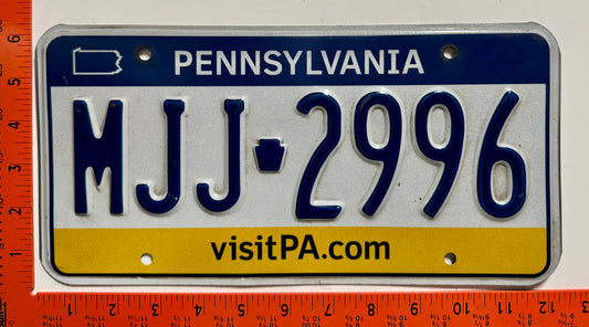 undated Pennsylvania #MJJ-2996 Passenger License Plate