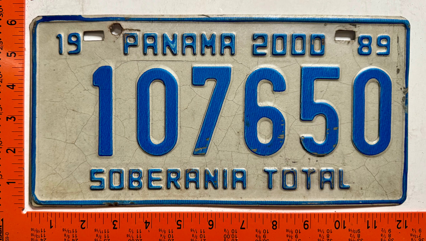 1989 Panama #107650 Passenger License Plate