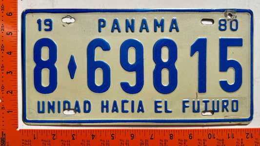 1980 Panama #8-69815 Passenger License Plate