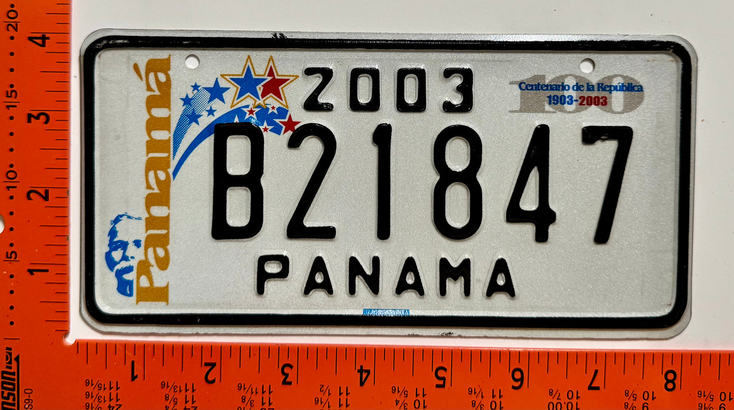 2003 Panama #B21847 Bicycle License Plate