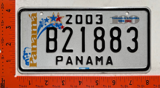 2003 Panama #B21883 Bicycle License Plate