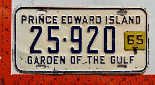 1965 Prince Edward Island #25-920 Passenger License Plate