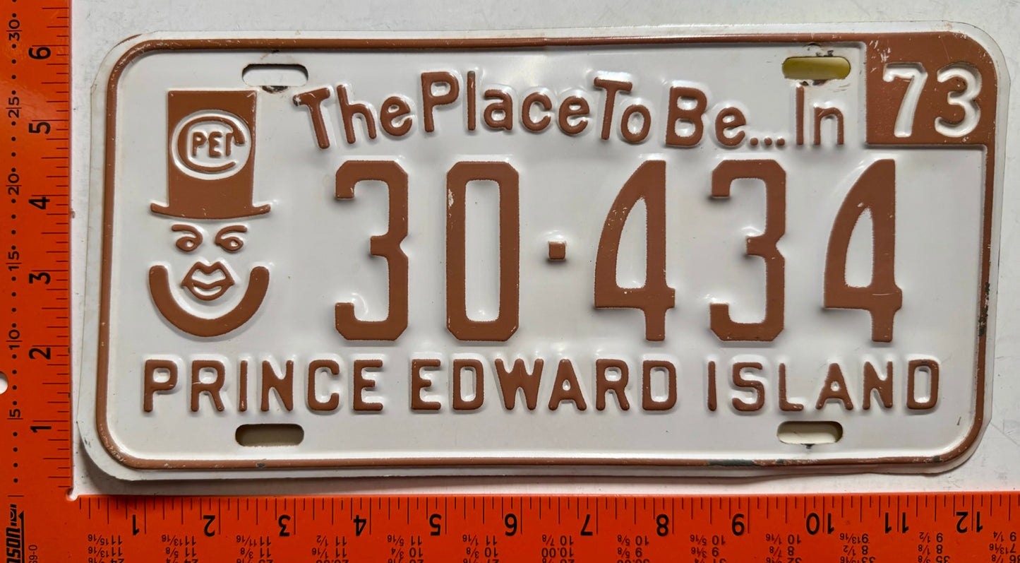 1973 Prince Edward Island #30-434 Passenger License Plate