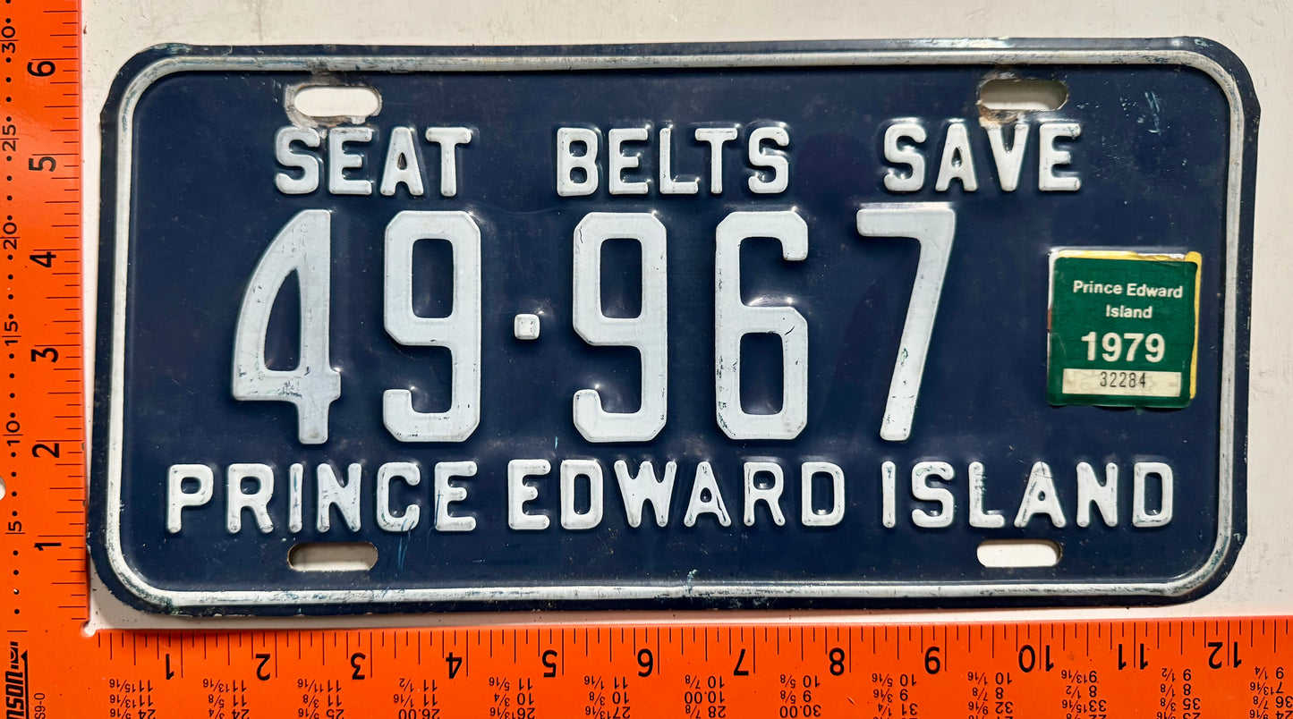 1979 Prince Edward Island #49-967 Passenger License Plate