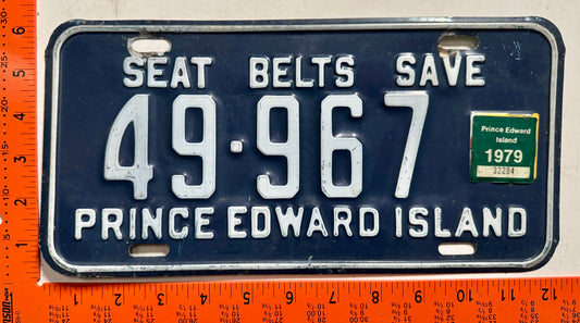 1979 Prince Edward Island #49-967 Passenger License Plate