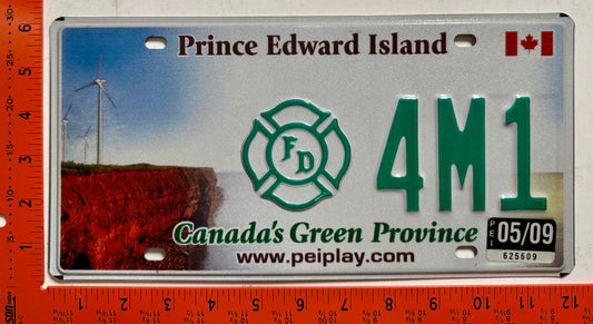 2009 Prince Edward Island #4M1 Firefighter License Plate