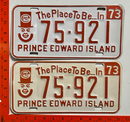 1973 Prince Edward Island #75-921 Passenger License Plate Pair