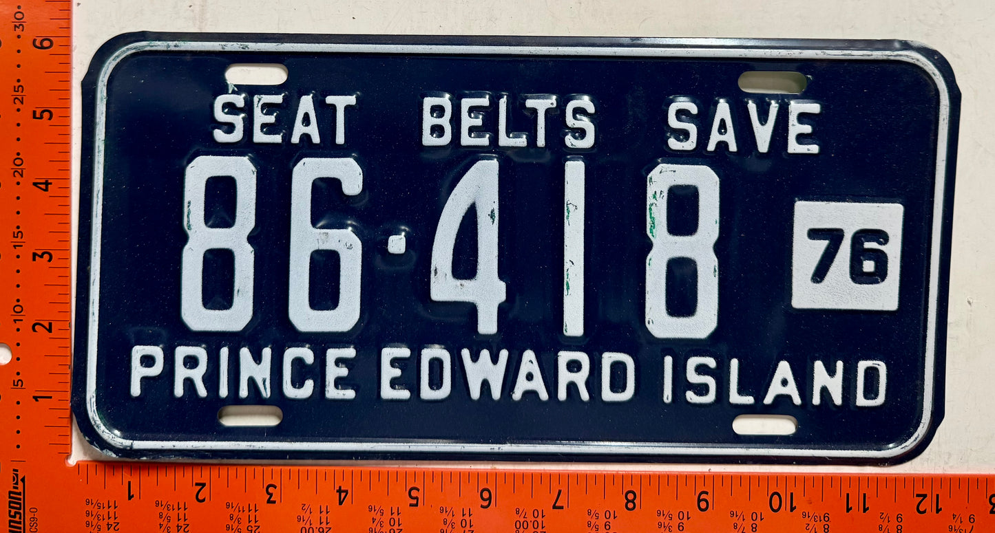 1976 Prince Edward Island #86-418 Passenger License Plate