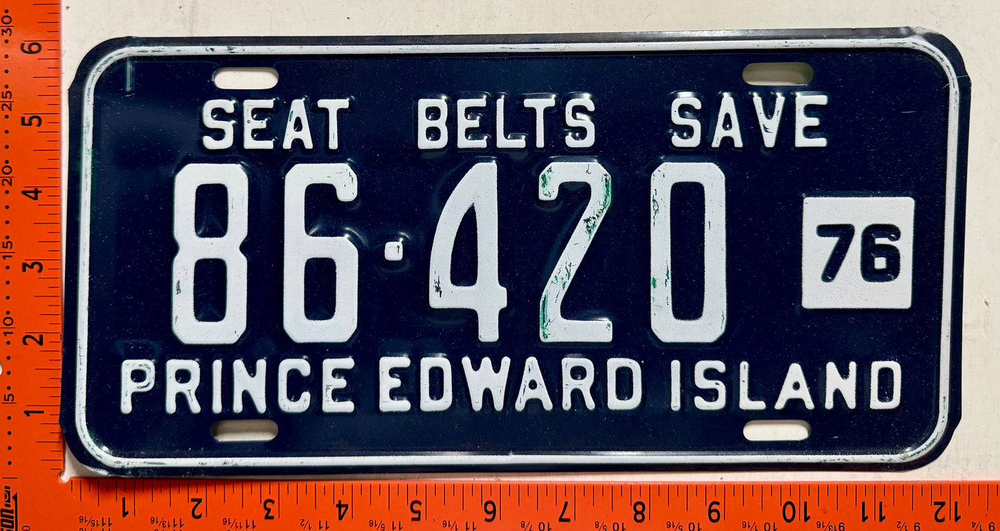 1976 Prince Edward Island #86-420 Passenger License Plate