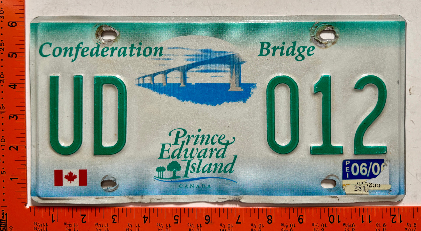 2006 Prince Edward Island #UD 012 Passenger License Plate