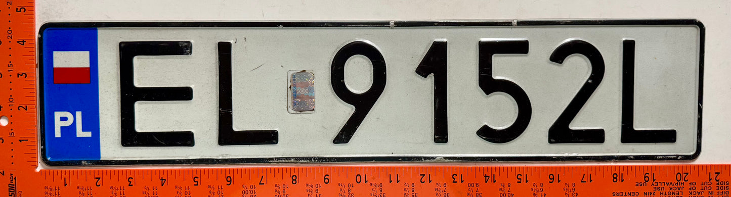 2000 series Poland #EL 9152L Passenger License Plate