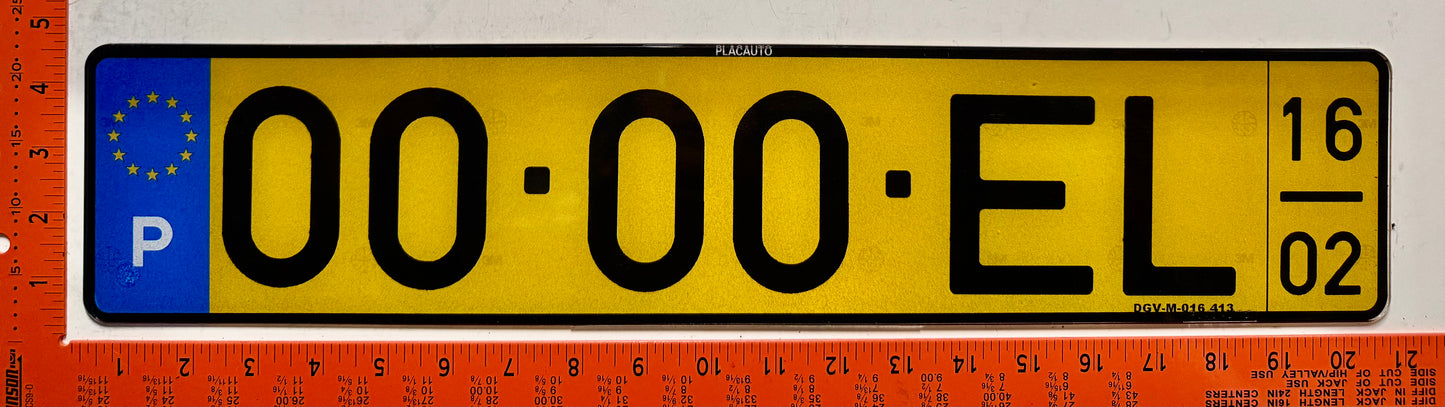 2016 Portugal #00-00-EL Microcar Sample License Plate