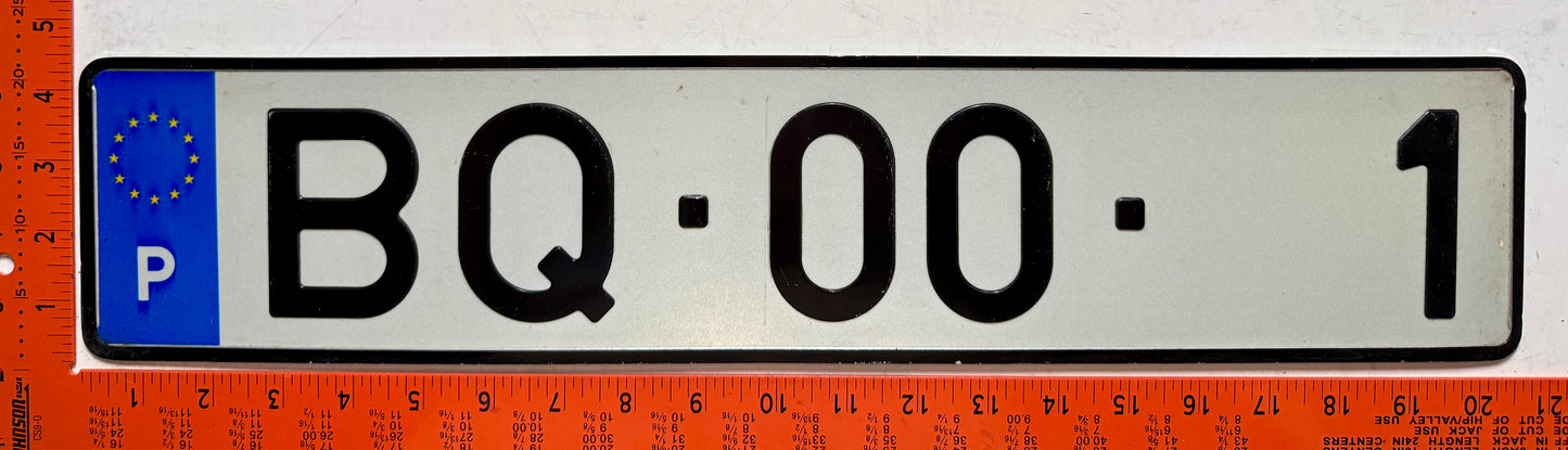 undated Portugal #BQ-00-1 Passenger License Plate (Error)