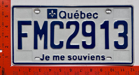 undated Quebec #FMC2913 Commercial License Plate