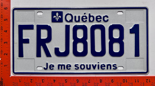 undated Quebec #FRJ8081 Commercial License Plate