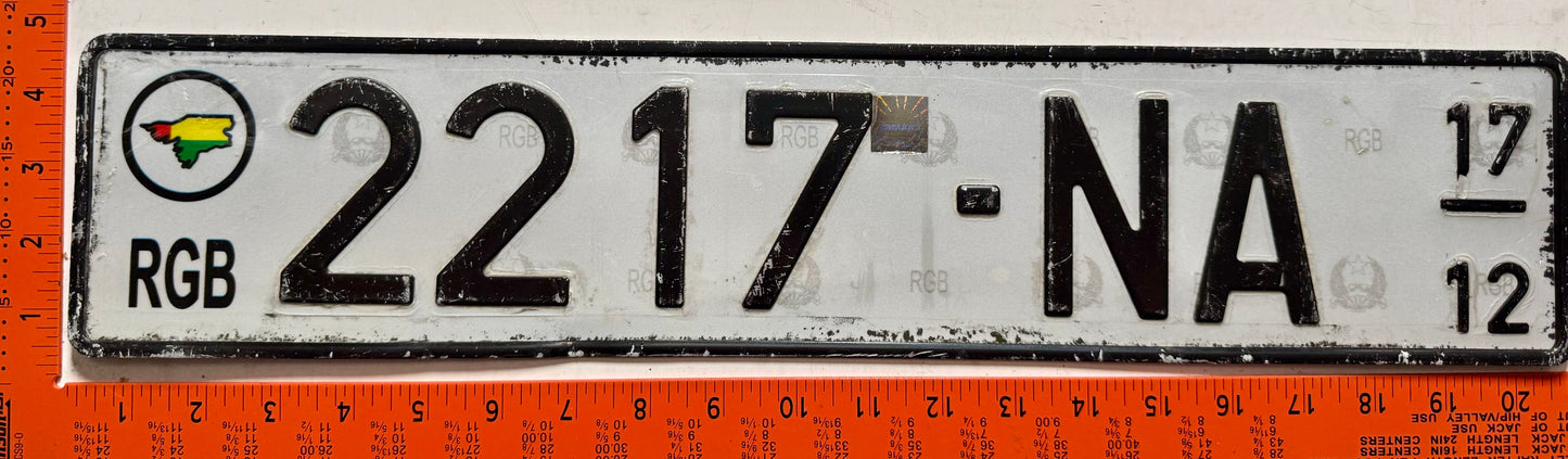 2017 Guinea-Bissau #2217-NA Passenger License Plate