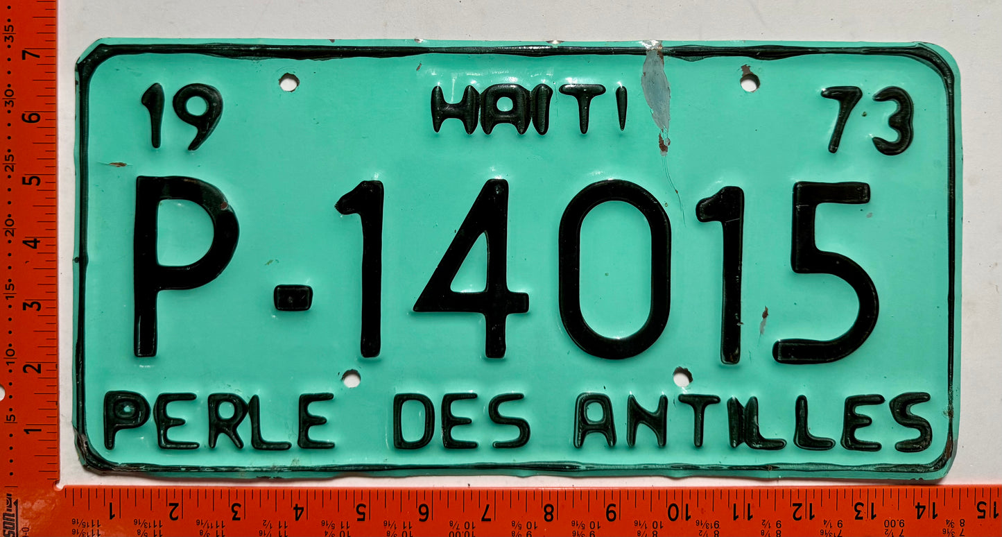 1973 Haiti #P-14015 Public Service Vehicle License Plate