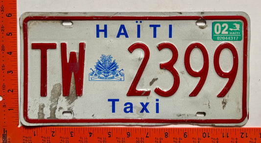 2002 Haiti #TW 2399 Taxi License Plate