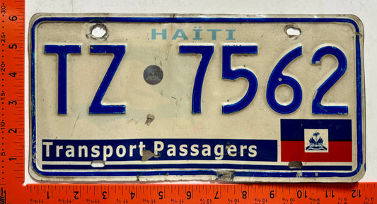 2003 base Haiti #TZ 7562 Passenger Transport License Plate